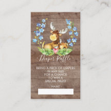 Barnskor i moose Woodland Diaper Raffle Biljett