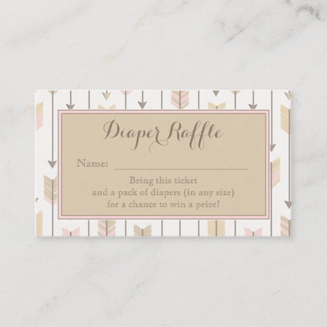 Barnskor i stampil Diaper Raffle Biljett Tan Tilläggskort (Framsida)
