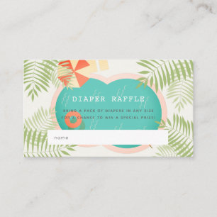 Barnskor i Tropical Bassäng Diaper Raffle Biljett Tilläggskort