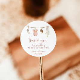 Barnskor, Rosa Baby Shower-favoriter Runt Klistermärke