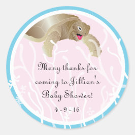 Barnskor "Turtle/Rosa" - Stickers 1 1/2" eller 3" Runt Klistermärke