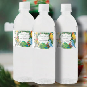 Barnskorgen för tropisk exotisk baby Vild Parrots  Vattenflaska Etikett