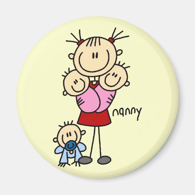 Barnskötare Stickfigur Magnet (Framsidan)