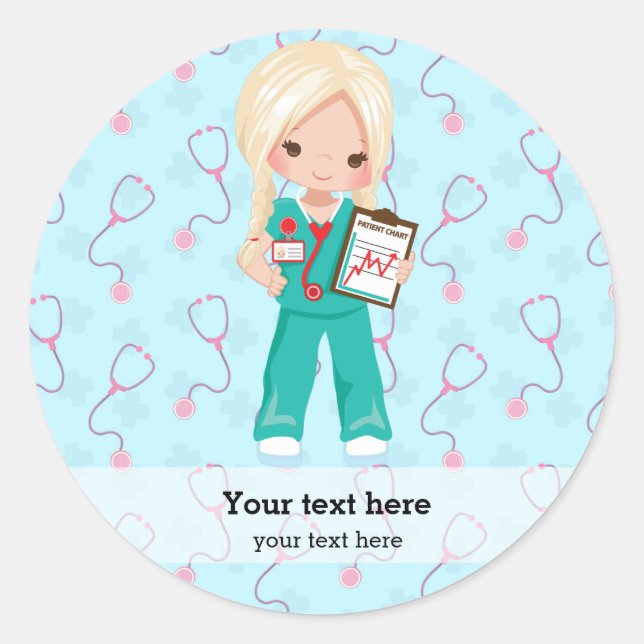 Barnsköterska Runt Klistermärke (Framsida)