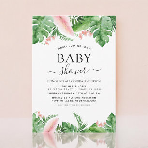 Barnskugga Tropical Handflatan Blommigt Watercolor Inbjudningar