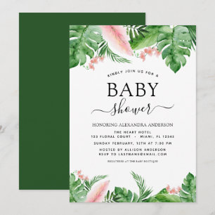 Barnskugga Tropical Handflatan Blommigt Watercolor Inbjudningar