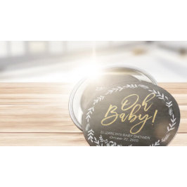 Barnskur, svart och vit Blommigt, Ram-kalkboard Knapp