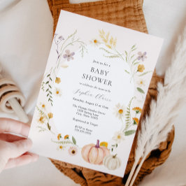 Barnskuva för Meadow Fält Pumpkins Baby Shower Inbjudningar