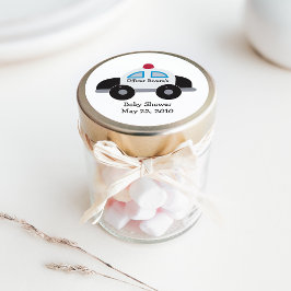 Barnskuva för polisbil eller födelsedagstokens fav runt klistermärke