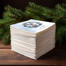 Barnskuva för vinterfärg för vattenfärg pappersservett