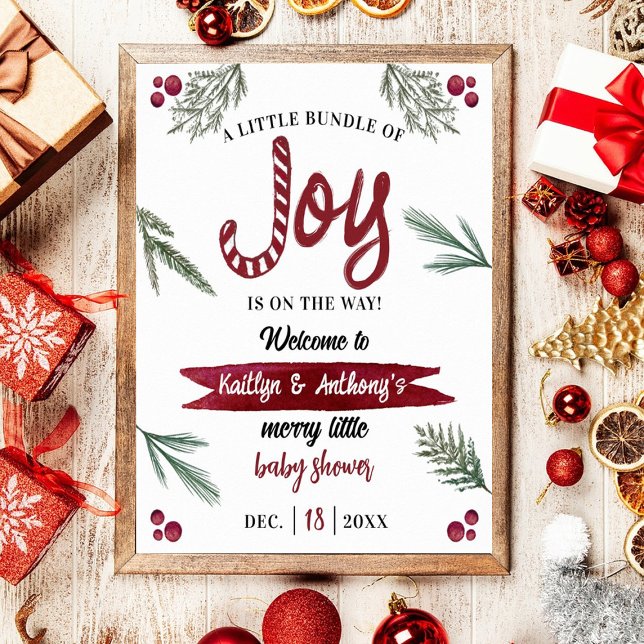 Barnskuvret "Joy" Candy cane i modern vattenfärg Poster (Skapare uppladdad)