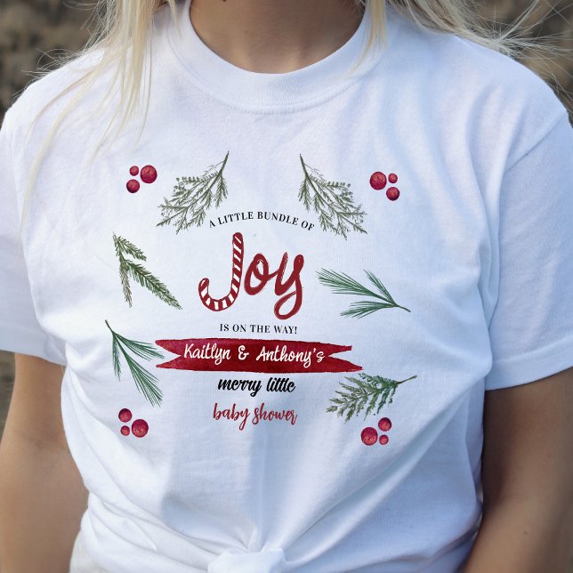 Barnskuvret "Joy" Candy cane i modern vattenfärg T Shirt (Skapare uppladdad)