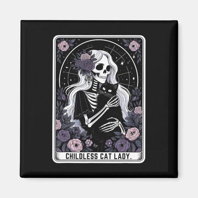 Barnskvällt Dam Cute Cute Gotham Skeleton Tarot Ca Magnet (Framsidan)