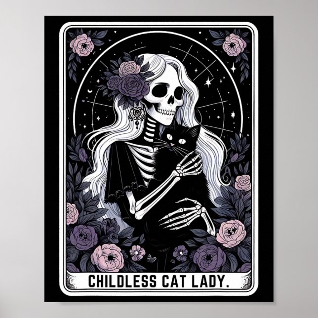 Barnskvällt Dam Cute Cute Gotham Skeleton Tarot Ca Poster (Framsidan)