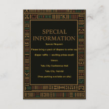 Barnskyddskort för afrikanska Guld Kente Baby Show