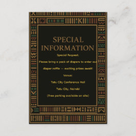 Barnskyddskort för afrikanska Guld Kente Baby Show Tilläggskort