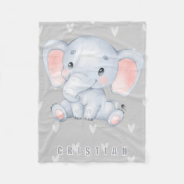 Barnslek med liten elefant Söt inredning Fleecefilt