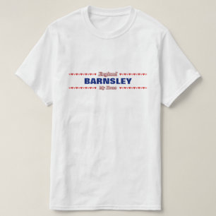 BARNSLEY - mitt hem - England; Röda & rosa hjärt T-shirt