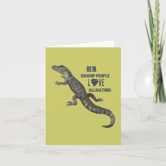 Barnslig alligatorkärlek kort (Framsida)