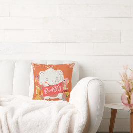 Barnslig Elefant Dekorativ Kudd Kudde