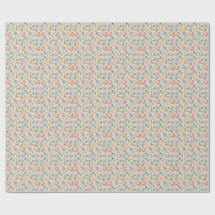 Barnslig elefant, räv & giraffa söta tecknade djur presentpapper