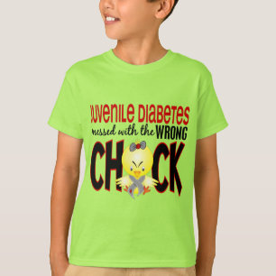 Barnslig sockersjuka röra med den fla chicken t-shirt