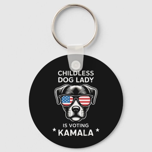 Barnsoberoende Dam röstar Kamala Harris 2024 Nyckelring (Framsida)