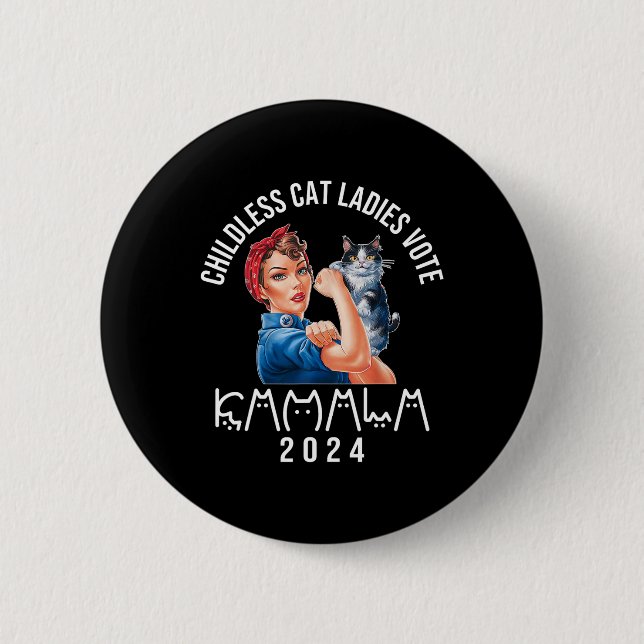 Barnsoldat Cat Dam Cute Cat 2024 Barnsolt Lad Knapp (Framsida)
