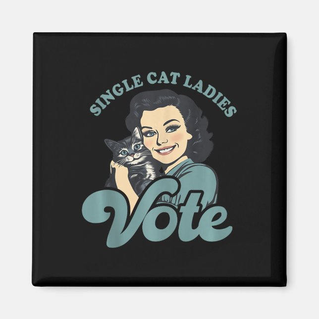 Barnsoldat Cat Dam Vote Kamala Harris 2024 Democ Magnet (Framsidan)