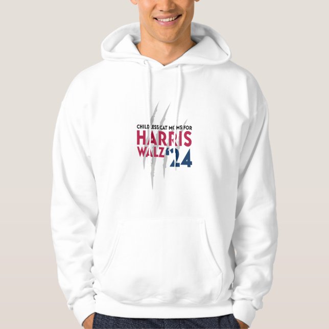 Barnsoldat Cat Mammor för Harris Walz "24 Hoodie (Framsida)