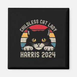 Barnsoldat Kat Dam för Kamala Harris 2024 Retro Bl Magnet