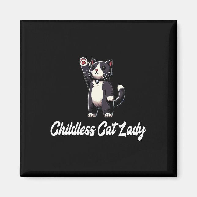 Barnsoldat Kat Dam-tuxedo Cat Raising Tass-Funny Magnet (Framsidan)