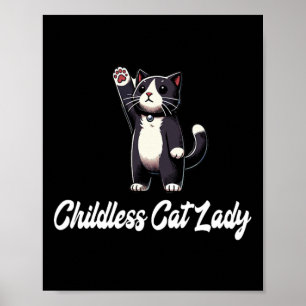 Barnsoldat Kat Dam-tuxedo Cat Raising Tass-Funny Poster