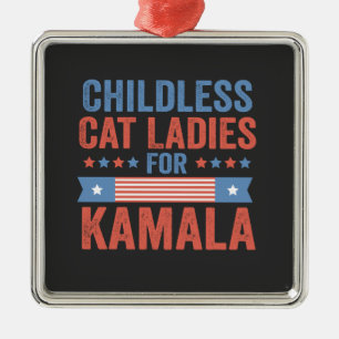 Barnsoldat Katt Dam för Kamala 2024 Julgransprydnad Metall