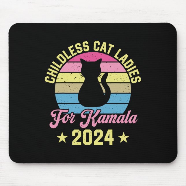 Barnsoldat Katt Dam för Kamala 2024 Musmatta (Framsidan)