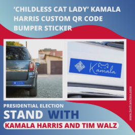 "Barnsolt Cat Dam" Kamala Harris-Anpassningsbar QR Bildekal