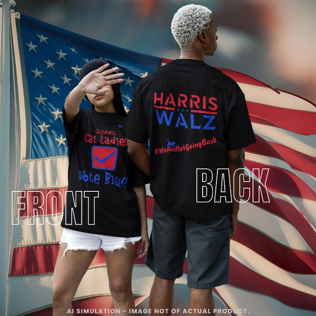 "Barnsolt Cat Dam Vote Blue" Harris/Walz 2024 T Shirt (Skapare uppladdad)