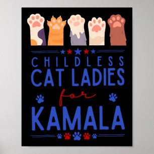 Barnsolt Kat Dam för Kamala Harris Tim Waltz 202 Poster