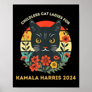 Barnsolt Katt Dam för Kamala Harris 2024 Electi Poster