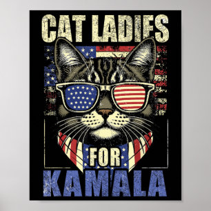 Barnsolt Katt Dam för Kamala Harris 2024 Electi Poster