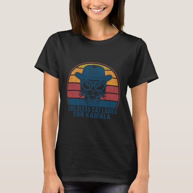 Barnsolt Katt Dam för Kamala Harris 2024 Electi T Shirt (Framsida)