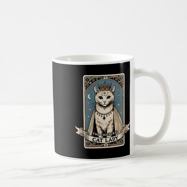 Barnsot Cat Dam Tarot Card Kaffemugg (Höger)