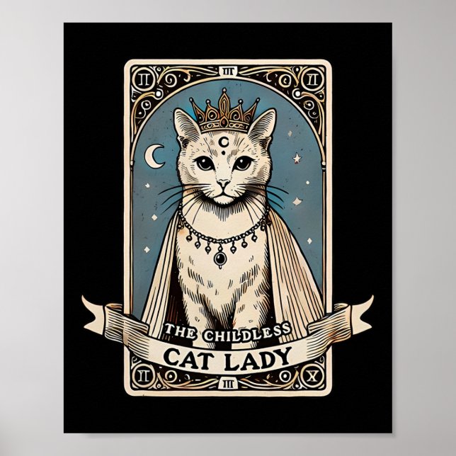 Barnsot Cat Dam Tarot Card Poster (Framsidan)