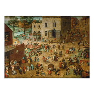 Barnspel av Pieter Bruegel den äldre Fototryck