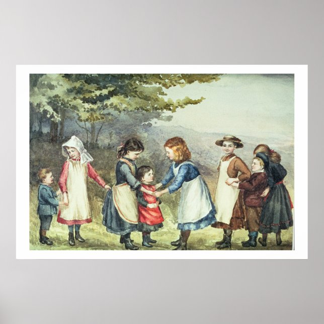 Barnspel, c.1880 (w/c på papper nivå) poster (Framsidan)