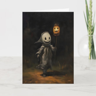 Barnspöke Halloween Oljemålning, Mörk Akademi Kort