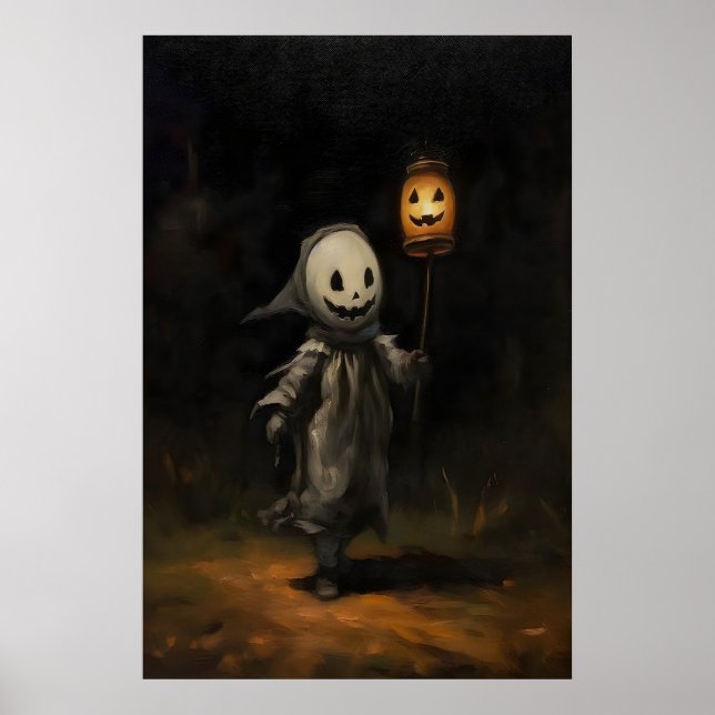 Barnspöke Halloween Oljemålning, Mörk Akademi Poster (Framsidan)