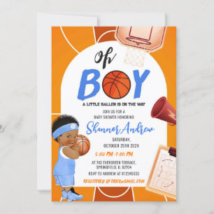 Barnsport Basketball Baby Shower Inbjudningar