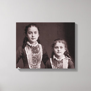 BarnSt. Therese av Lisieux och syster Celine. Canvastryck
