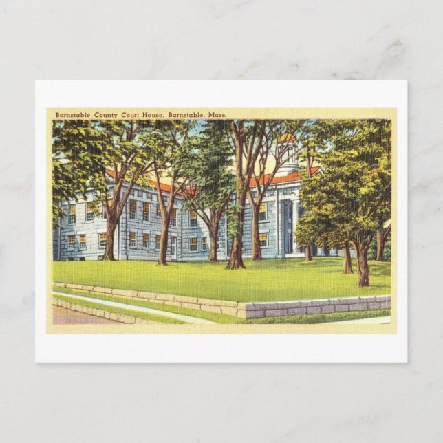 Barnstable County Domstol/Court House Vintage Vykort (Framsida)